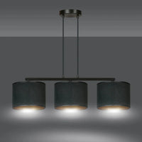 HILDE 3-lichts hanglamp - Zwart fluweel met goud interieur - afbeelding 2