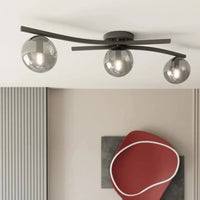 Emibig OPUS 3-lichts plafondlamp - Smoked glas