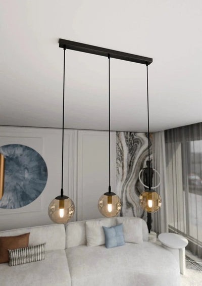 COSMO 3-lichts hanglamp - Amber glas