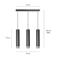 KIBO 3-lichts hanglamp - Zwart chroom - afbeelding 2