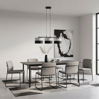 Karbon hanglamp textiel 3-lichts zwart grijs