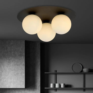 SOLAR 3-lichts plafondlamp - Wit glas