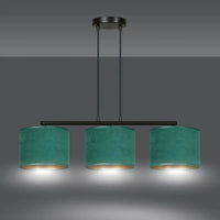 HILDE 3-lichts hanglamp - Groen fluweel - afbeelding 2