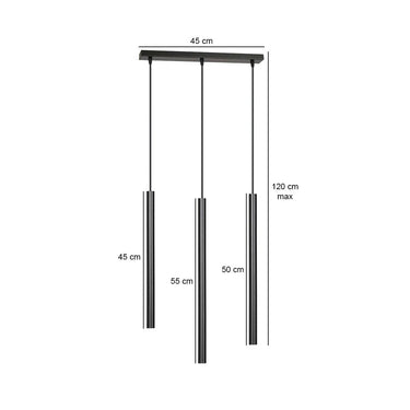 SELTER 3-lichts hanglamp - Zwart frame
