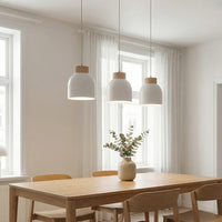 Vigo hanglamp hout 3-lichts wit