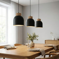 Vigo hanglamp hout 3-lichts zwart