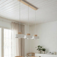Kivi hanglamp hout 3-lichts wit