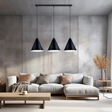 REBEL 3-lichts hanglamp - Zwart met witte binnenkant