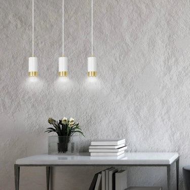 FUMIKO 3-lichts hanglamp - Wit met gouden accenten