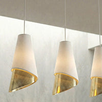 Moda hanglamp textiel 3-lichts wit goud