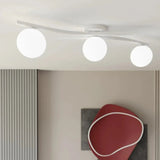 OPUS 3-lichts plafondlamp - Wit glas plafondlamp met ronde bol - afbeelding 5