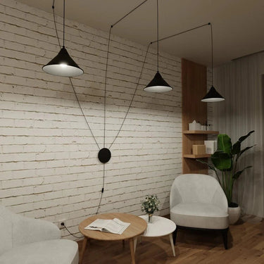 ABRAMO 3-lichts hanglamp - Zwart