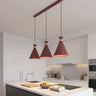 Zero hanglamp hout 3-lichts bordeaux hanglamp met lampenkap - sfeervol in een Scandinavisch interieur