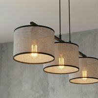 Eco hanglamp textiel 3-lichts grijs