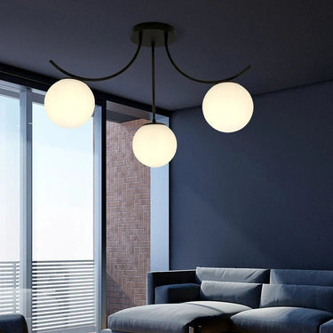 BOSTON 3-lichts plafondlamp - Wit glas