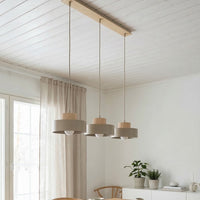 Kivi hanglamp hout 3-lichts mokka