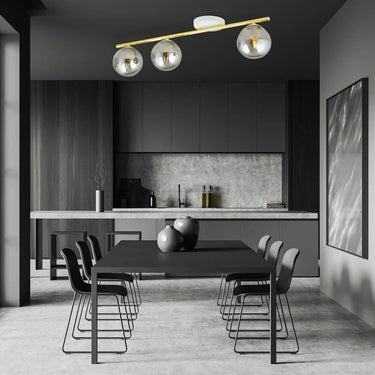 MONZA 3-lichts plafondlamp - Smoked glas - Wit-goud
