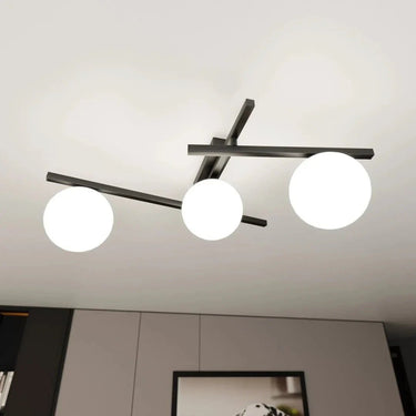 SMART 3-lichts plafondlamp - Zwart met witte bollen