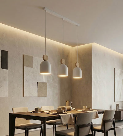 Mesi hanglamp hout 3-lichts wit naturel