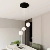 ROYAL 3-lichts hanglamp – Wit/zwart hanglamp met ronde bol - afbeelding 5