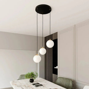 ROYAL 3-light pendant lamp – White/black