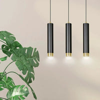 KIBO 3-lichts hanglamp - Zwart goud hanglamp met buisvorm - afbeelding 5