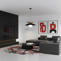 Nagoya hanglamp wit glas 3-lichts zwart mokka hanglamp met lampenkap - afbeelding 5