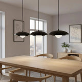 SKIN 3-lichts hanglamp - Zwart frame wit glas hanglamp met lampenkap - afbeelding 5