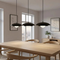 SKIN 3-lichts hanglamp - Zwart frame wit glas hanglamp met lampenkap - afbeelding 5