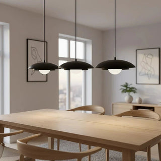 SKIN 3-lichts hanglamp - Zwart frame wit glas hanglamp met lampenkap - afbeelding 5