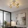 Sopra plafondlamp amber glas 3-lichts amber plafondlamp met ronde bol - afbeelding 5