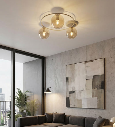 Sopra plafondlamp amber glas 3-lichts amber