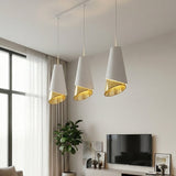 Moda hanglamp textiel 3-lichts wit goud hanglamp met lampenkap - afbeelding 5