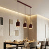 Mesi hanglamp hout 3-lichts bordeaux naturel hanglamp met lampenkap - afbeelding 5