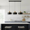 TORIN 3-lichts hanglamp - Zwart met hout hanglamp met lampenkap - afbeelding 6