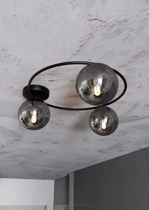 SOPRA 3-light ceiling lamp - Smoked glass