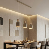 Mesi hanglamp hout 3-lichts mokka naturel hanglamp met lampenkap - afbeelding 5