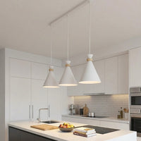 Zero hanglamp hout 3-lichts wit hanglamp met lampenkap - afbeelding 5