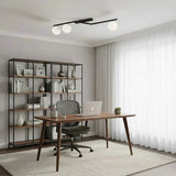 NATON 3-lichts plafondlamp - Wit glas plafondlamp met ronde bol - afbeelding 5