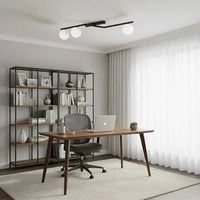 NATON 3-lichts plafondlamp - Wit glas plafondlamp met ronde bol - afbeelding 5