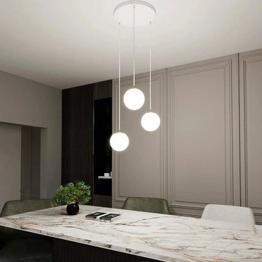 ROYAL 3-lichts hanglamp - Wit glas