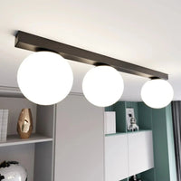 FIT 3-lichts plafondlamp - Wit glas - Zwart frame plafondlamp met ronde bol - afbeelding 7