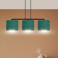 HILDE 3-lichts hanglamp - Groen fluweel hanglamp met lampenkap - afbeelding 9