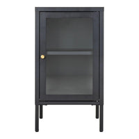 Dalby Vitrinekast glas/staal - grijs 70 cm hoog - Mooier Thuis