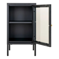 House of Nordic Dalby Vitrinekast glas/staal - grijs 70 cm hoog - Mooier Thuis