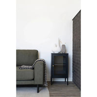 House of Nordic Dalby Vitrinekast glas/staal - grijs 70 cm hoog