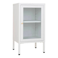 Dalby Vitrinekast glas/staal - wit 70 cm - Mooier Thuis