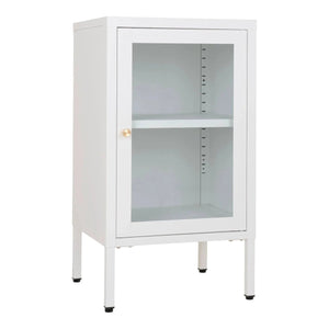 Dalby Vitrinekast glas/staal - wit 70 cm