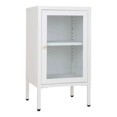 Dalby Vitrinekast glas/staal - wit 70 cm