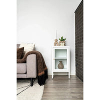 House of Nordic Dalby Vitrinekast glas/staal - wit 70 cm